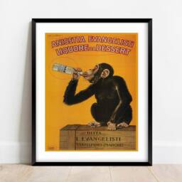 Anisetta Evangelisti Monkey Liquor Poster Vintage Paris Advert - thumbnail 2