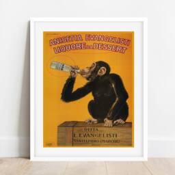Anisetta Evangelisti Monkey Liquor Poster Vintage Paris Advert - thumbnail 3