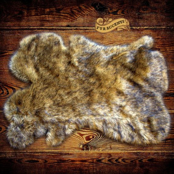 Faux Fur Pelt Rug - Animal Skin Shape, Designer Throw Carpet - image 1