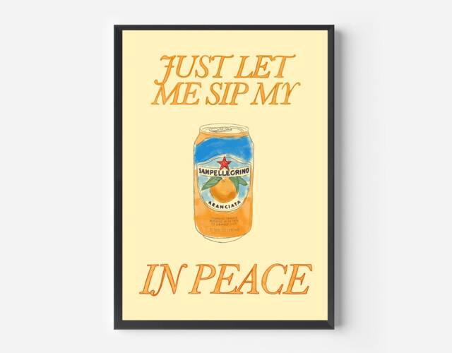 Sanpellegrino Orange Print - Kitchen Food Art, Illustrated By Weezy