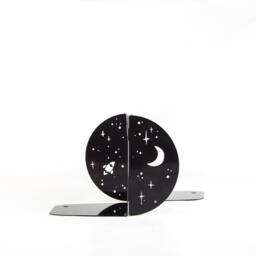 Metal Bookends Night Sky - Space & Star Theme Nursery Shelf Decor - thumbnail 3
