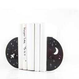 Metal Bookends Night Sky - Space & Star Theme Nursery Shelf Decor - thumbnail 2