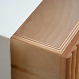 Minimalist Fluted Nightstand With Solid Oak Drawer - thumbnail 3