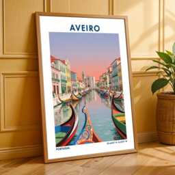 Aveiro Canals Art Print Portugal Cityscape Illustration - thumbnail 3