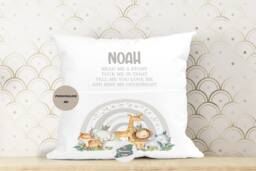 Personalised Safari Animal Book Cushion, Kids Storytime Pillow - thumbnail 1