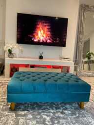Olivia Large Footstool Coffee Table Pouffe Bench Chesterfield Luxury French Velvet