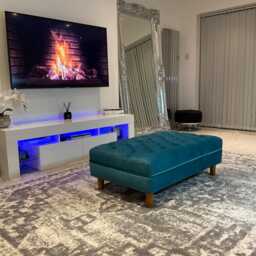Olivia Large Footstool Coffee Table Pouffe Bench Chesterfield Luxury French Velvet - thumbnail 3