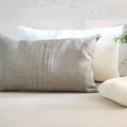 Natural Linen Throw Pillow Cover Comfy Sofa Decorative Cushion Long Bedroom Lumbar Sham Toss Organic Case Boho Rustic Interior Decor - thumbnail 2