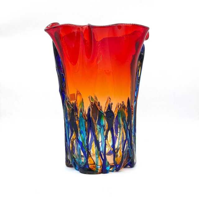 Handcrafted Murano Glass Vase Modern Italian Art Decor - image 1