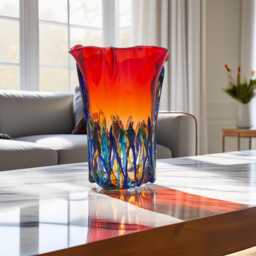 Handcrafted Murano Glass Vase Modern Italian Art Decor - thumbnail 2