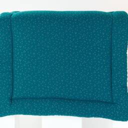 Kraftkids Play Mat Muslin Playpen Insert Golden Dots On Petrol 100 cm X 130 cm - thumbnail 3