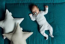 Kraftkids Play Mat Muslin Playpen Insert Golden Dots On Petrol 100 cm X 130 cm - thumbnail 1