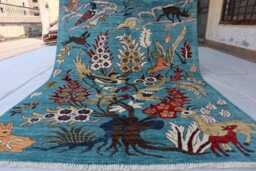 5'1x6'10 Blue Kazak Trees Of Rug, Afghan Brand New Luxury Rug, Medallion Geometric Area Rug For Living Room - thumbnail 1