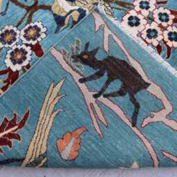 5'1x6'10 Blue Kazak Trees Of Rug, Afghan Brand New Luxury Rug, Medallion Geometric Area Rug For Living Room - thumbnail 4