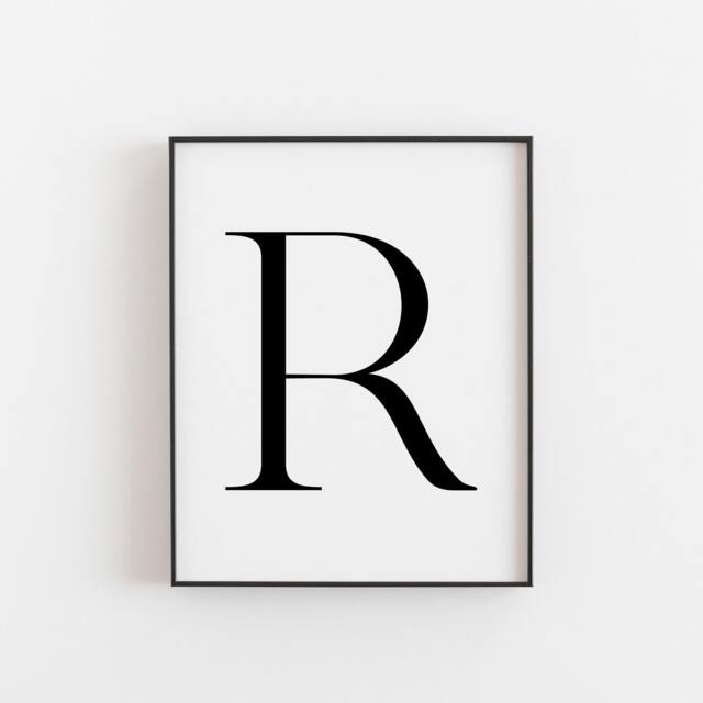 Letter R Print - Minimalist Modern Design Clean & Stylish Wall Art Alphabet Typography Perfect For Weddings - image 1