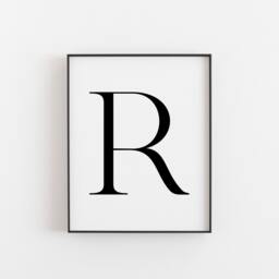 Letter R Print - Minimalist Modern Design Clean & Stylish Wall Art Alphabet Typography Perfect For Weddings - thumbnail 1
