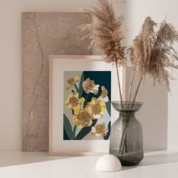 A3-A4-A5 -Floral Abstract Art Print -Colourful Nature - Floral Illustration -Bedroom Wall Unframed -Abstract Botanical - thumbnail 3