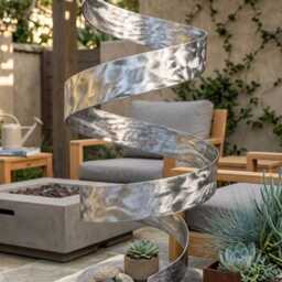 Metal Sculpture Handcrafted Luxury Modern Art Swirling Indoor Or Outdoor Decoration - thumbnail 4
