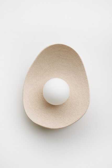 Handmade Beige Ceramic Wall Sconce, Clay Lamp - image 1