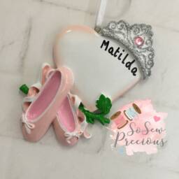 Personalised Resin Hanging Decoration , Christmas Ballerina Princess, Personalized - thumbnail 2