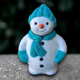 Christmas Snowman Sculpture Outdoor Figurine Concrete Winter Decor Handmade Art Snowman Lover Gift Winter - thumbnail 1