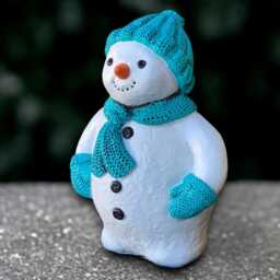 Christmas Snowman Sculpture Outdoor Figurine Concrete Winter Decor Handmade Art Snowman Lover Gift Winter - thumbnail 3