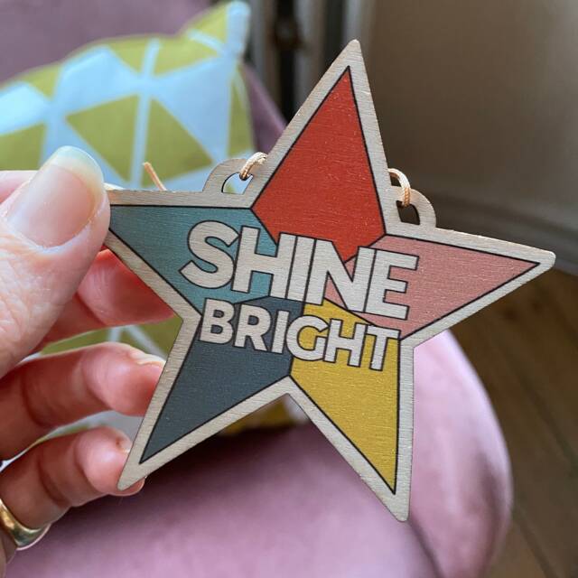 Shine Bright Birch Star Decoration Positive Home Keepsake - image 1
