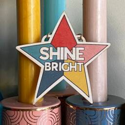 Shine Bright Birch Star Decoration Positive Home Keepsake - thumbnail 3
