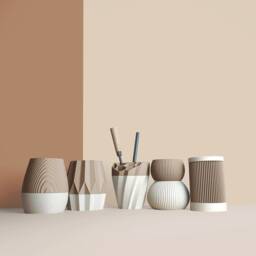 Pencil Pots, Desk Organizer Made With Recycled Wood, Idea For Office Accessories, Storage & Decoration, Scandinavian Design, Gift Home - thumbnail 2