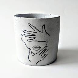 Suzette Concrete Cement Succulent Cacti Pot Planter Houseplant Minimalist Decor - thumbnail 2