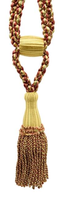 "D??copro Curtain & Drapery Tassel Tieback, Adjustable Cord Length, Length 5 1/2"", Spread 24" - image 1