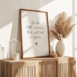 It's The Little Memories That Will Last A Lifetime Print - Quote Home Prints Wall Shelf - thumbnail 1