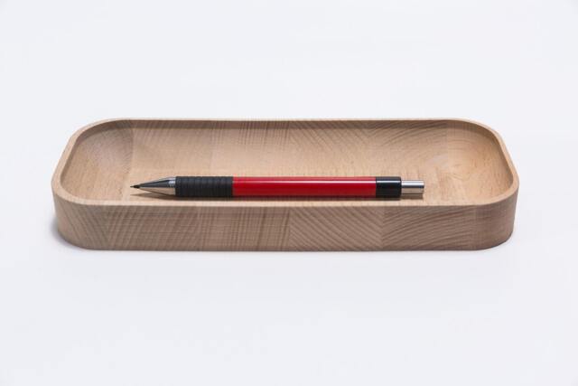 Beechwood Pen Tray, Wood Pencil Holder For Desk, Key Wooden Desk Organizer, Office Desktop Accessories, Work From Home, New Job Gift - image 1