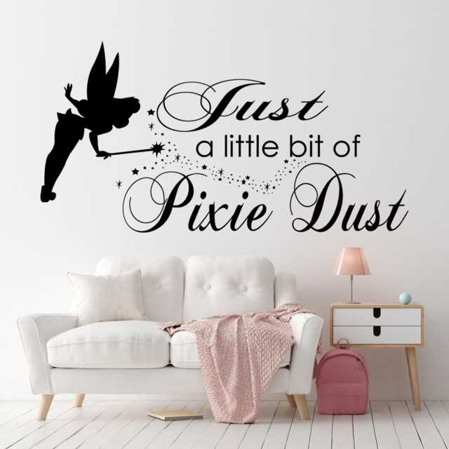 Pixie Dust Quote Stickers, Fairy Vinyl Wall Art Decal For Girl Room Decor - image 1