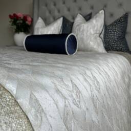 Luxury Bed Runner, Luxury Throw, Scarf, Champagne Bedding, Designer Convex, Worldwide Shipping