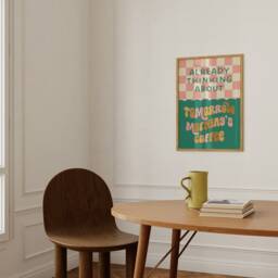 Already Thinking About Tomorrow Morning's Coffee Print - Retro Colourful Kitchen Quote Typography, Funky Bold Modern Trendy Wall Art - thumbnail 2