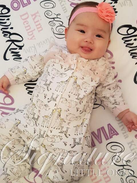 Personalized Baby Blanket, Monogrammed Name Swaddle Receiving Shower Gift, Birth Announcement Blanket - image 1