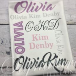 Personalized Baby Blanket, Monogrammed Name Swaddle Receiving Shower Gift, Birth Announcement Blanket - thumbnail 3