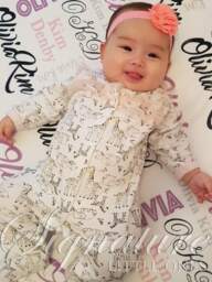 Personalized Baby Blanket, Monogrammed Name Swaddle Receiving Shower Gift, Birth Announcement Blanket