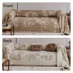 Reversible Chenille Sofa Cover - Oriental Jacquard Design, Custom Non-Slip Couch Protector For Living Room, Elegant Decor, Gift Her - thumbnail 2