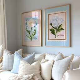 Set Of 2 Coquette Posters, Peony Print, Tulip Grandmillenial, Cottagecore, French Cottage, Chinoiserie, Nancy Meyers, Art - thumbnail 2
