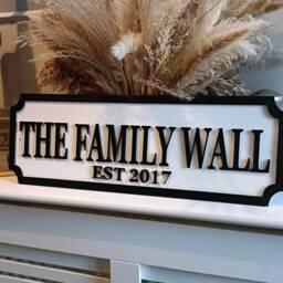 The Family Wall/Est Date - Street Sign 3D Look Personalised Wall Mount Mdf Home Decor Gift Birthday Wedding Christmas -3 Sizes - thumbnail 2