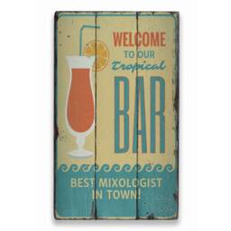 Tropical Bar Decor, Wooden Wood Love To Drink, Drink Fun Sign, Sale Wall Decor - Old Signs - thumbnail 2