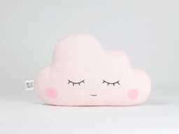 Pink Cloud Cushion, Baby Girl Room Decor, Pastel Nursery Pillow Princess Boho Soft Stuffed Toy Shower Gift Kids Decorative Infant Twins - thumbnail 1