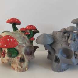 Mushroom Skull Planter Painted Or Unpainted - thumbnail 3