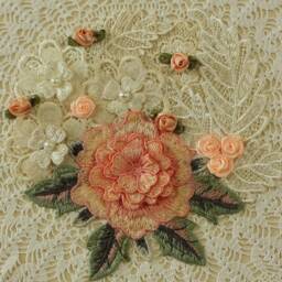 Shabby Chic Embroidery Hoop Art Lace Doily Floral Wall Decor - thumbnail 2