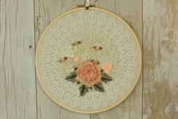 Shabby Chic Embroidery Hoop Art Lace Doily Floral Wall Decor