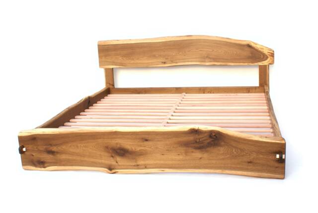 Live Edge Bed Natural, Slabfoot, King, Queen, Any Size, Bett, Cama, Fumed Oak - image 1