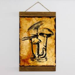 Set Of 3 Vintage Mushroom Illustration Wood Framed Canvas Print Buy Pay For 2 Botanical Theme Wall Art Ready To Hang - thumbnail 3