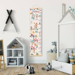 Personalised Height/ Growth Chart - Circus Fun Beautiful Nursery & Bedroom Wall Decor Printed On A Luxury Fabric Ideal Keepsake - thumbnail 3